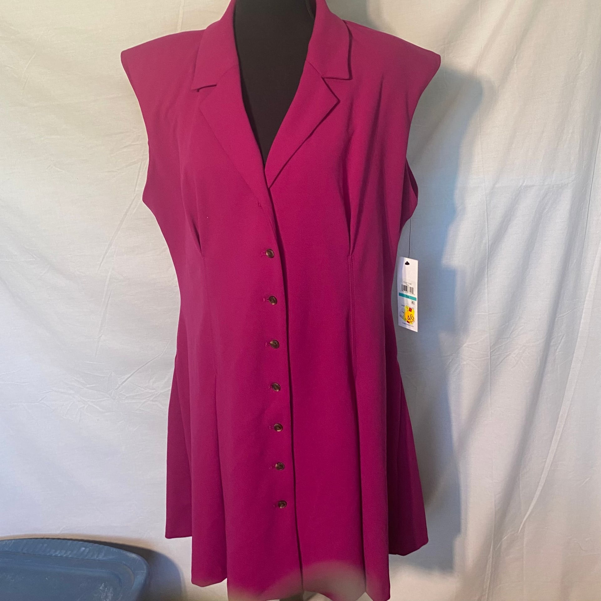 Calvin Klein Sleeveless Pink Blazer Dress Sz 16 Nwt Msrp $124